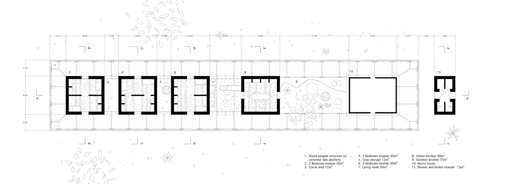 Brick it on! — planta de la propuesta modular.
