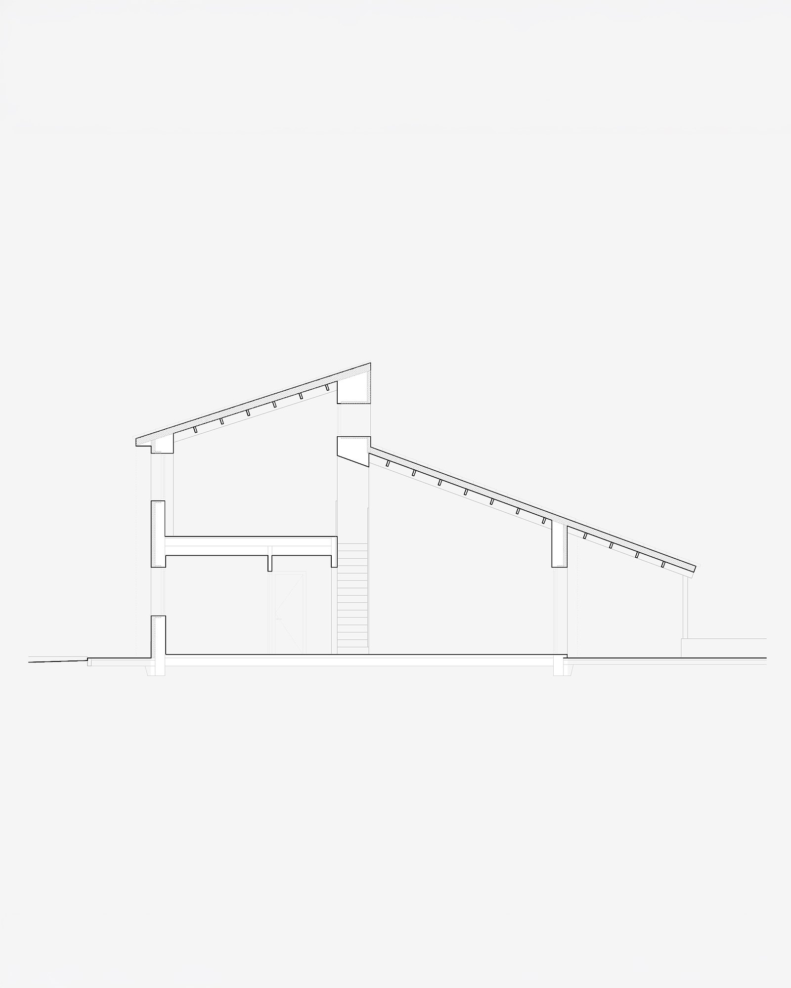 Casa Espartinas — sección de la vivienda.